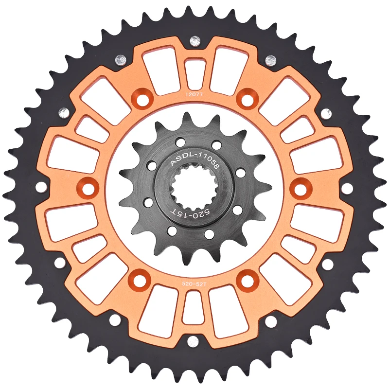 520 52T 15T Motorcycle Steel Aluminum Composite Front Rear Sprocket Kits For KTM 600 LC4 MX 1990 1991 1992