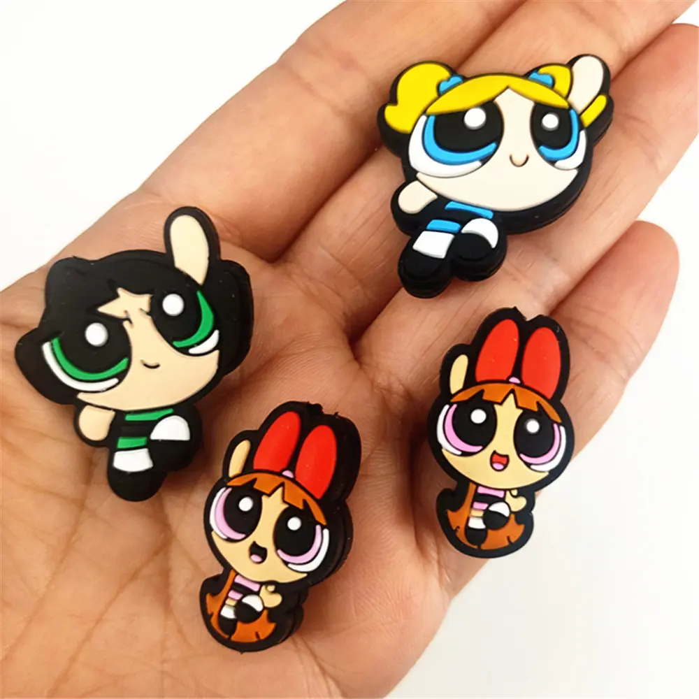 10pcs Powerpuff Girls Silicone focal Beads For Jewelry Making DIY Nipple Chain Bead Pen Handmade Accessories