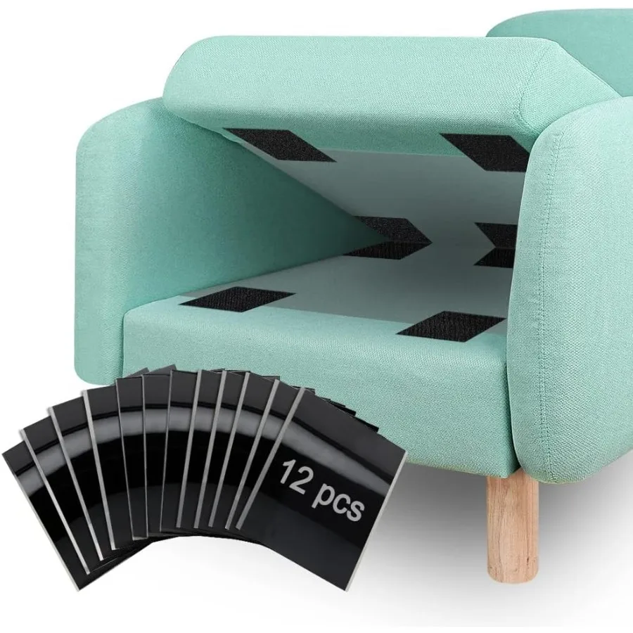

Couch Cushion Gripper Pads 12 PCS Hook and Loop Pad with SelfAdhesive to Keep Couch Cushions from Sliding for Couch Sofa and Ma