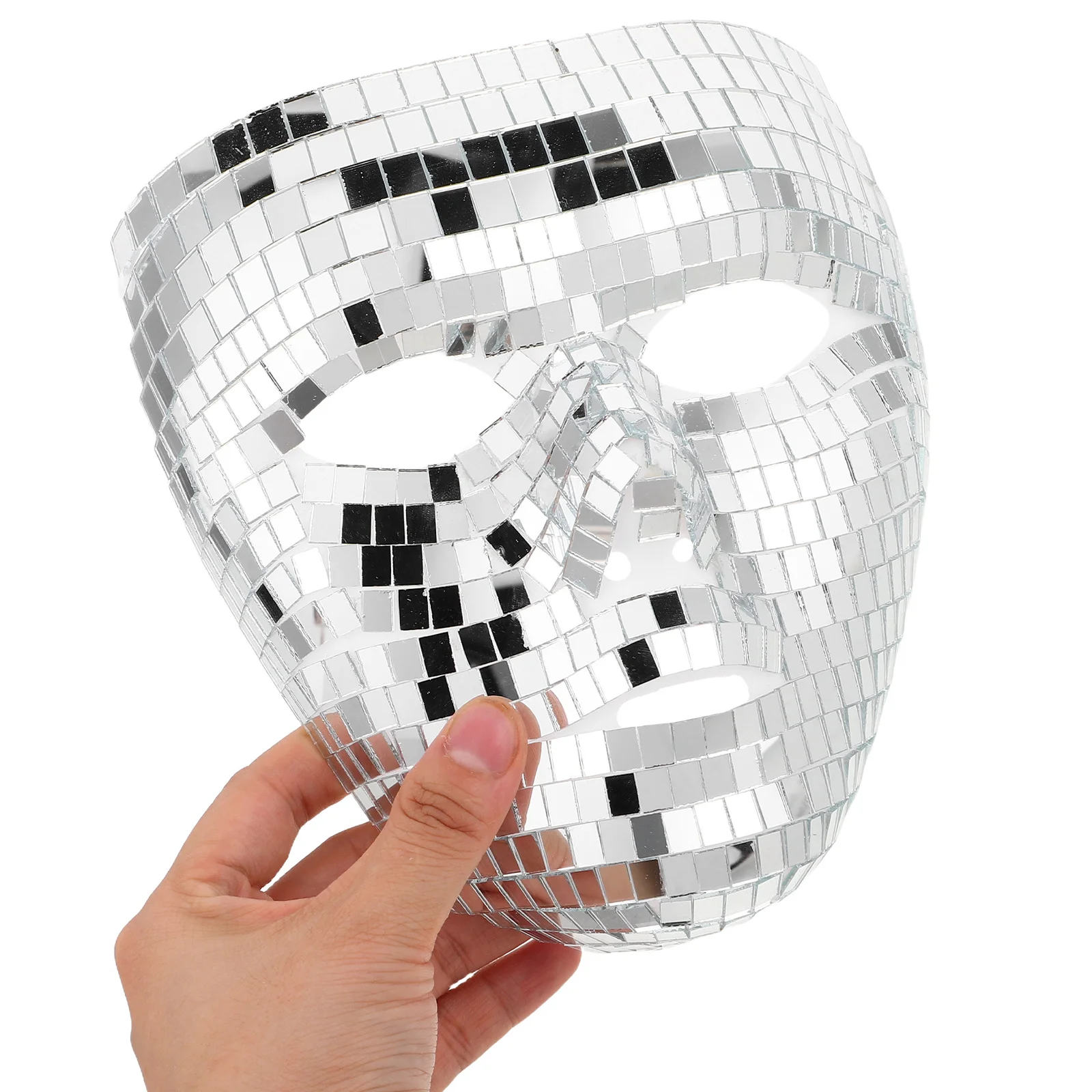 

Disco Ball Mirror Mask Full Face Sparkly Costume Halloween Carnival Party Birthday Stage Performance Masquerade Mask