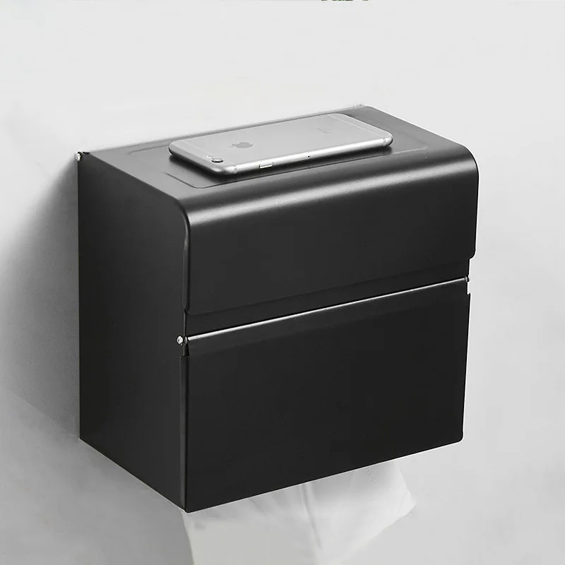 

Держатель для полотенец из нержавеющей стали 304, черный держатель для рулона бумаги для ванной комнаты, держатель для салфеток, коробка, настенная полка для хранения телефона