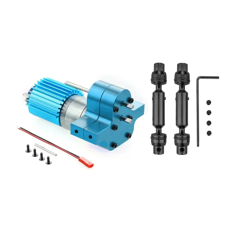 Caixa de engrenagens de transmissão de metal 370 motor com eixo de transmissão acessórios de atualização para carro WPL C14 C24 B24 B36 MN D90 MS RC