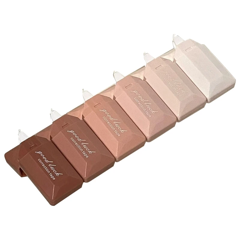 6 قطع من شريط تصحيح ذو سعة كبيرة، بكرات تصحيح متدرجة، شريط تصحيح أبيض للوازم المدرسية