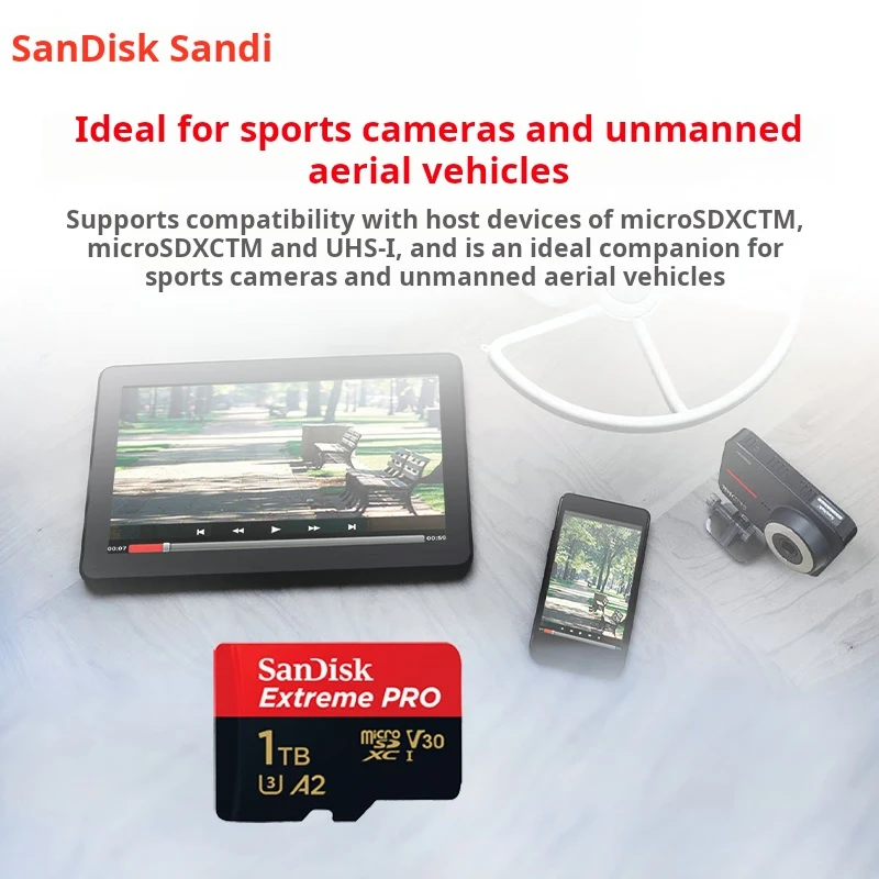 

Карта памяти SanDisk TF (MicroSD), 1 ТБ, U3 C10 A2 V30 4K, Extreme Pro Mobile Edition, скорость чтения 200 МБ/с