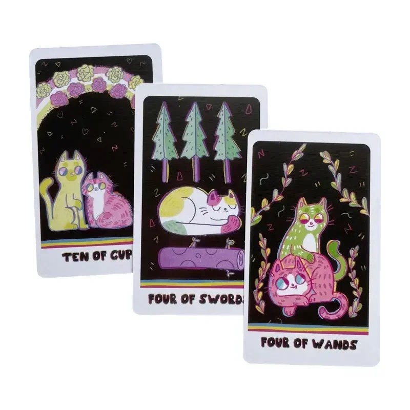 The Weird Cat Tarot English Card Game Divination Game Gift Board Table Game Oracles And Divination Party Easy Tarot Gra planszowa