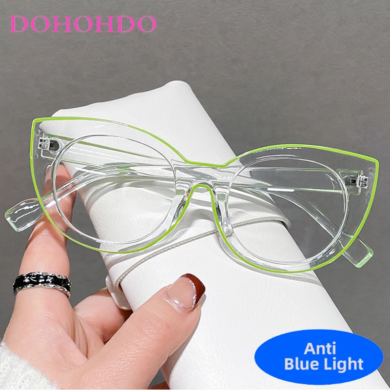 

Trendy Luxury Fashion Brand Designer Cat Eye Eyeglasses Men Women Computer Anti Blue Light Glasses For Office Work Lentes Очки