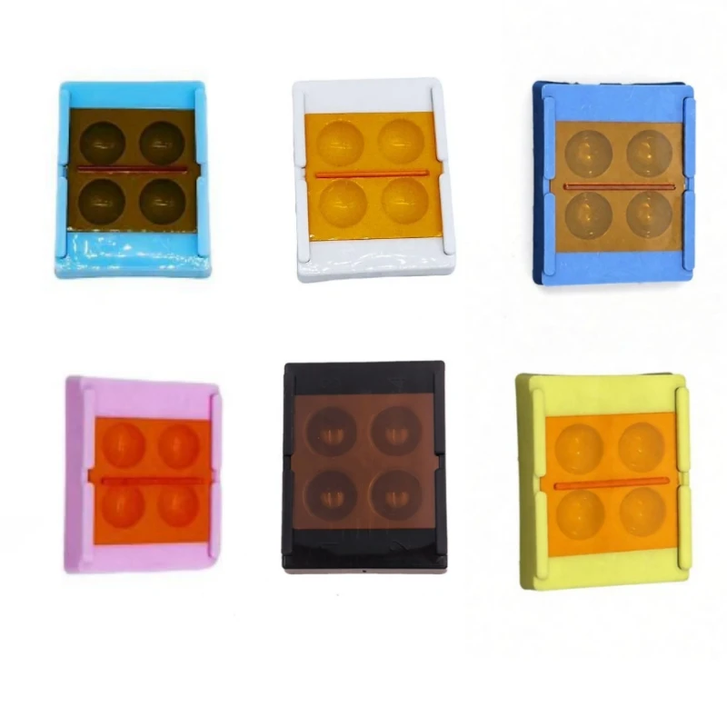 4 Holes Dental Veneer Storage Box Composite Resin Mixing Well Color Toning Case Colorful Shading Light Organizer Tool