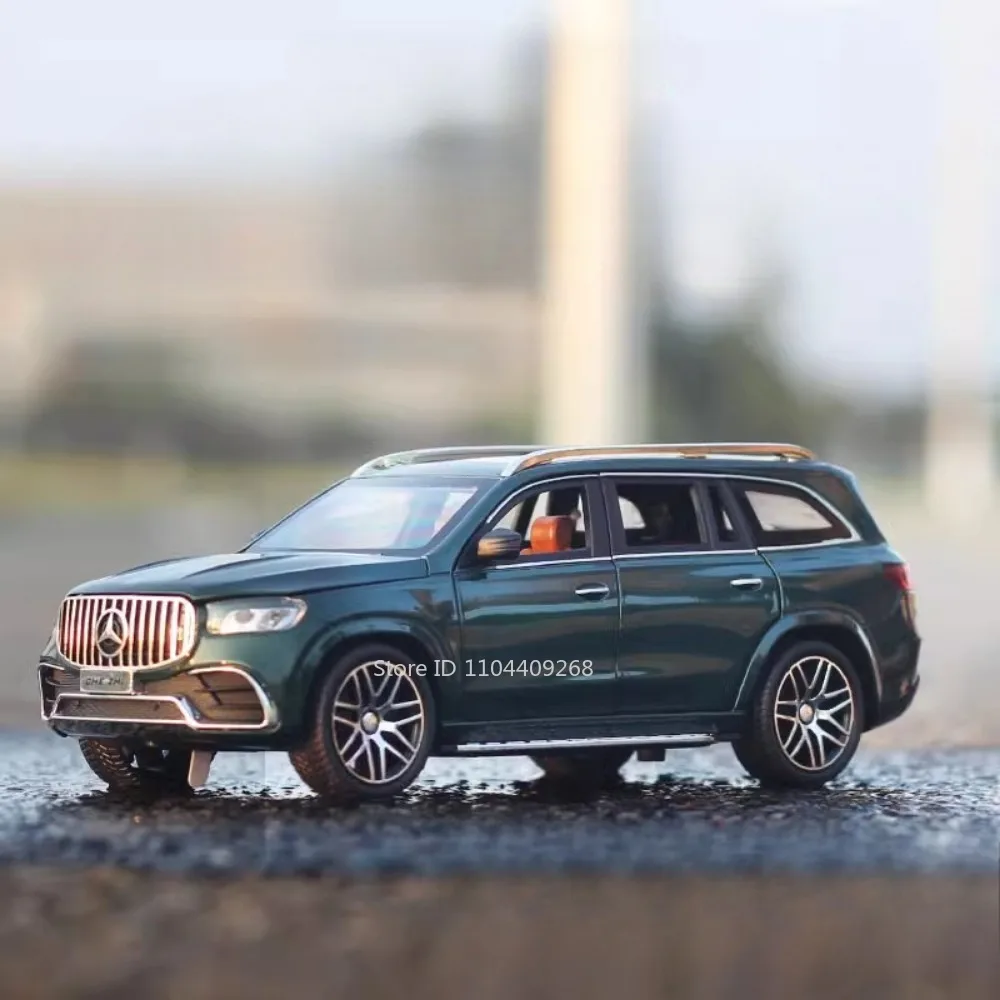 1:24 GLS63 G63 Model Samochodu SUV Zabawka Odlew Metalowy Muzyka Światło Pojazd Terenowy Modele Ozdoby Dla Dzieci Prezenty