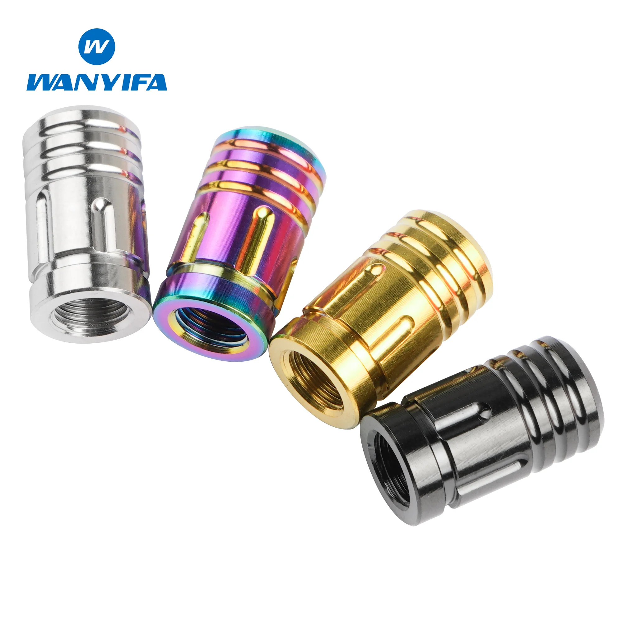 Wanyifa Titanium Alloy Schrader American straight groove Valve Stem Dustproof Cap For Road Mountain Bicycle Tyre