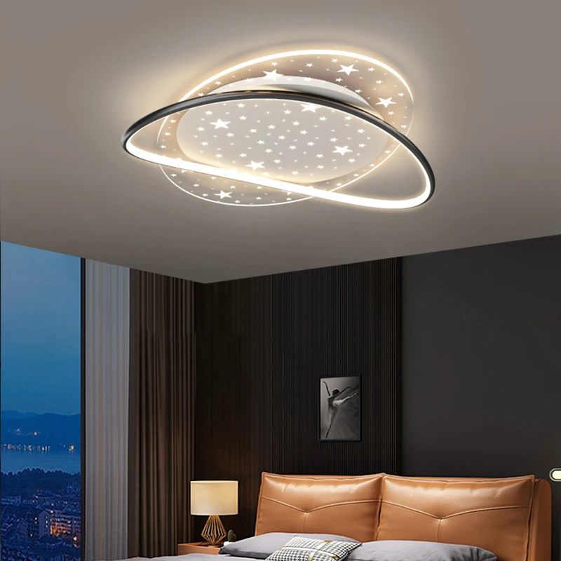 New Modern LED Ceiling Light Living Room Study Bedroom Black/Gold with Remote Control Home Decor Lighting Fixtures