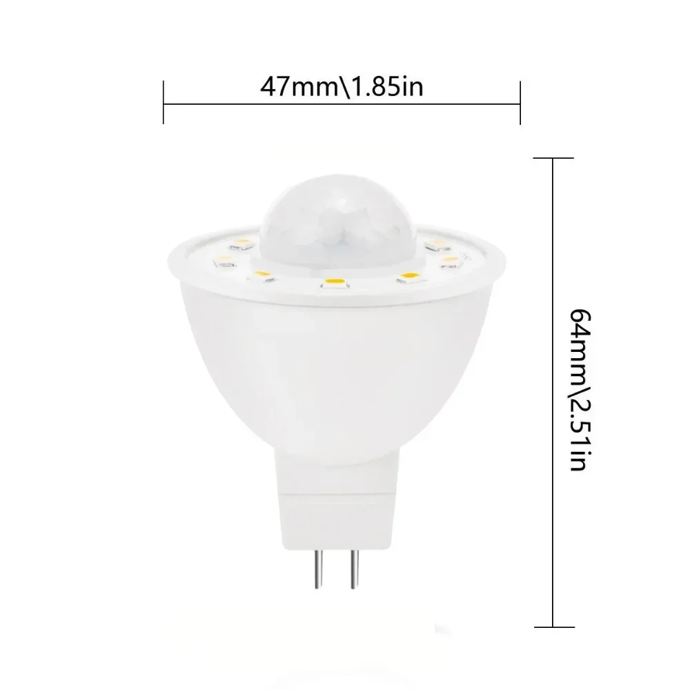 MR16 PIR Motion & Night Light Sensor lampadina a LED 3.5W equivalente 50W 500lm bianco 6000K scale Garage corridoio passerella corridoio 2Pack