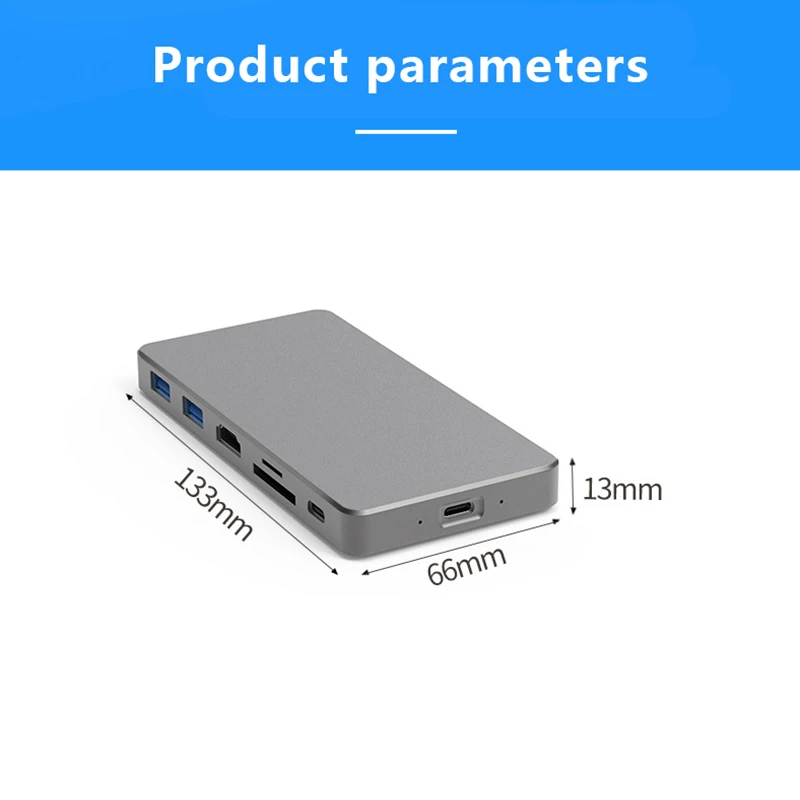 M.2 SATA/NVMe Mobile Hard Disk Enclosure 7 In 1 Docking Station Type-c To HDMI USB3.1 Solid State Disk Enclosure SD/TF Card Slot