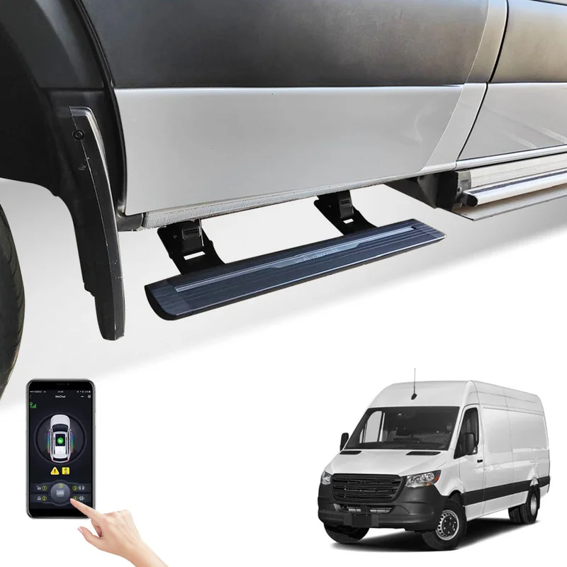 Retractable Powered Side Running Board With LED Light Large Commercial Van Exterior Refit Parts