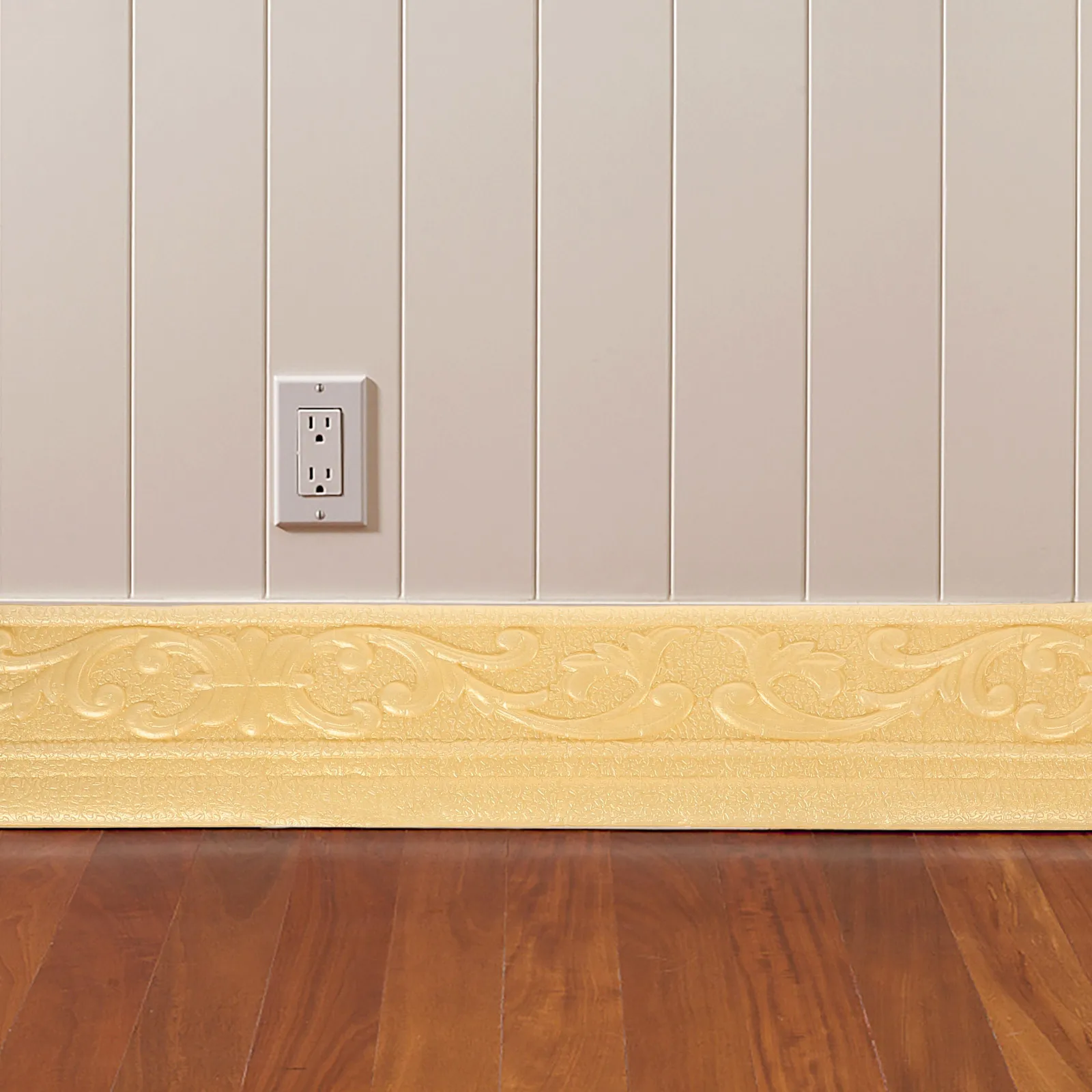 

Carved Golden Waistline Moulding Wall Trim Ceiling Decorative Molding Flexible Corner Xpe Foaming
