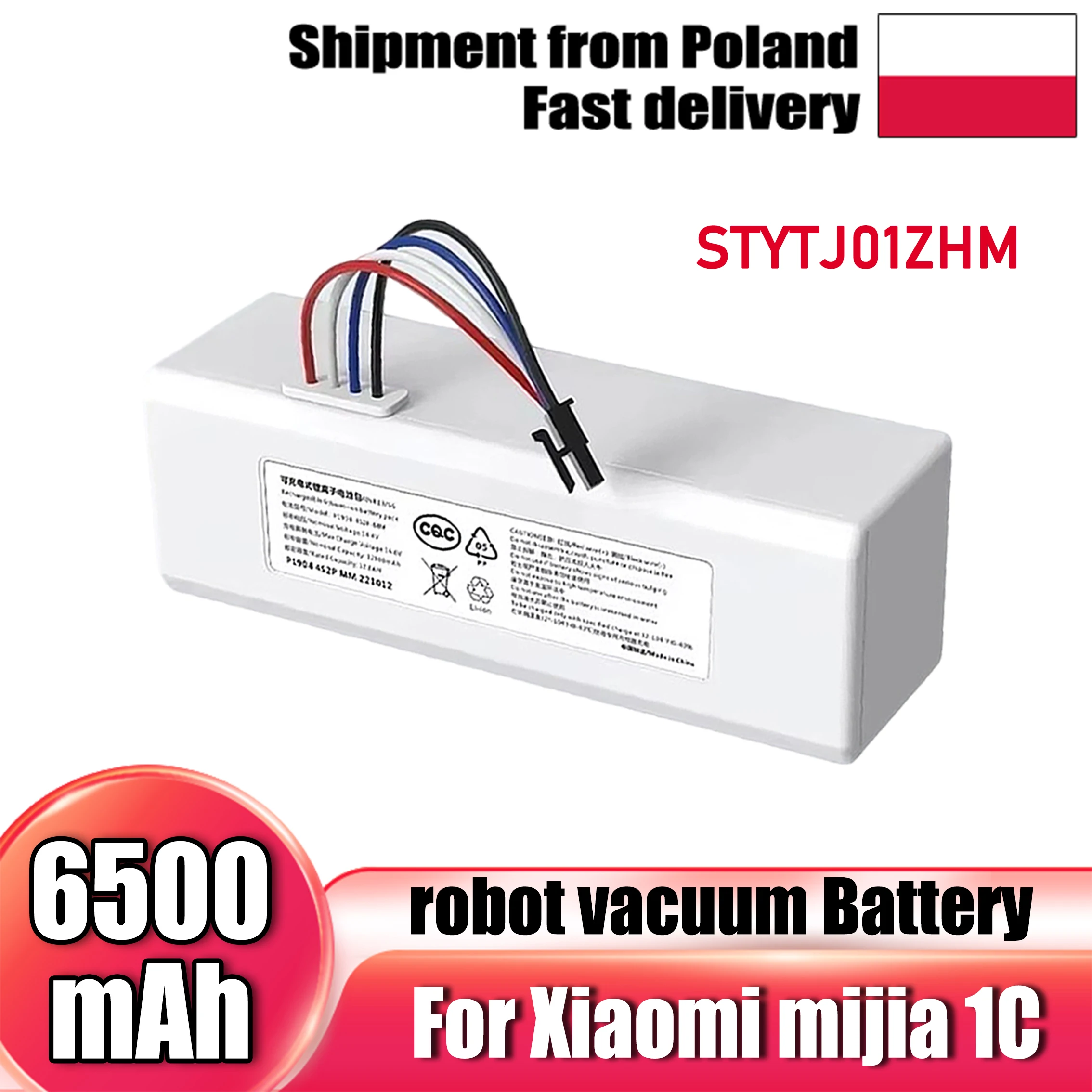 14,4 V 5600 mAh/6500 mAh, für Xiaomi 1C Roboter-Staubsauger, Lithium-Ionen-Akku P1904 4S1P MM
