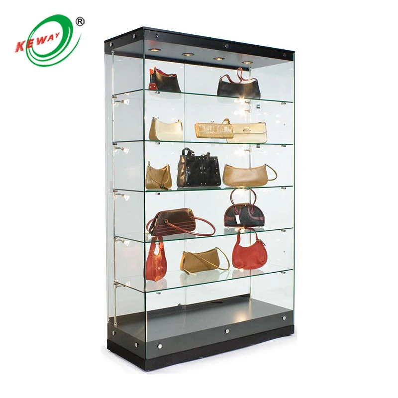 

custom.Easy assemble multi-layers glass frameless mdf stand full cabinets jewelry display glass showcase