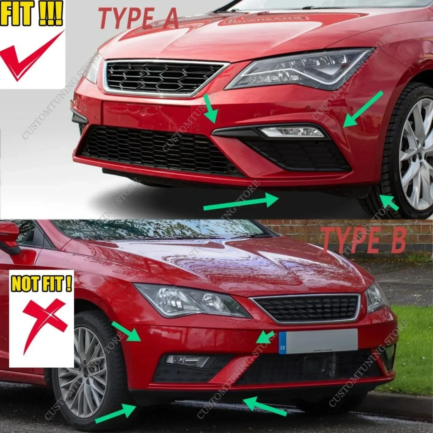 Dla Seat MK3.5 Cupra Przedni zderzak Spoiler Splitter Dyfuzor Retrofit dla Leon MK3 S/S S/C S/T Cupra 2017-2020 LCI Tuning — zdjęcie 4