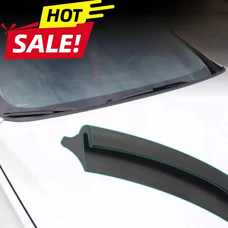 1pc 1.8m Car Engine Hood Windshield Sealing Strips Soundproof Diversion Noise Reduction Disturbing Rubber Strips Hood Waterproof