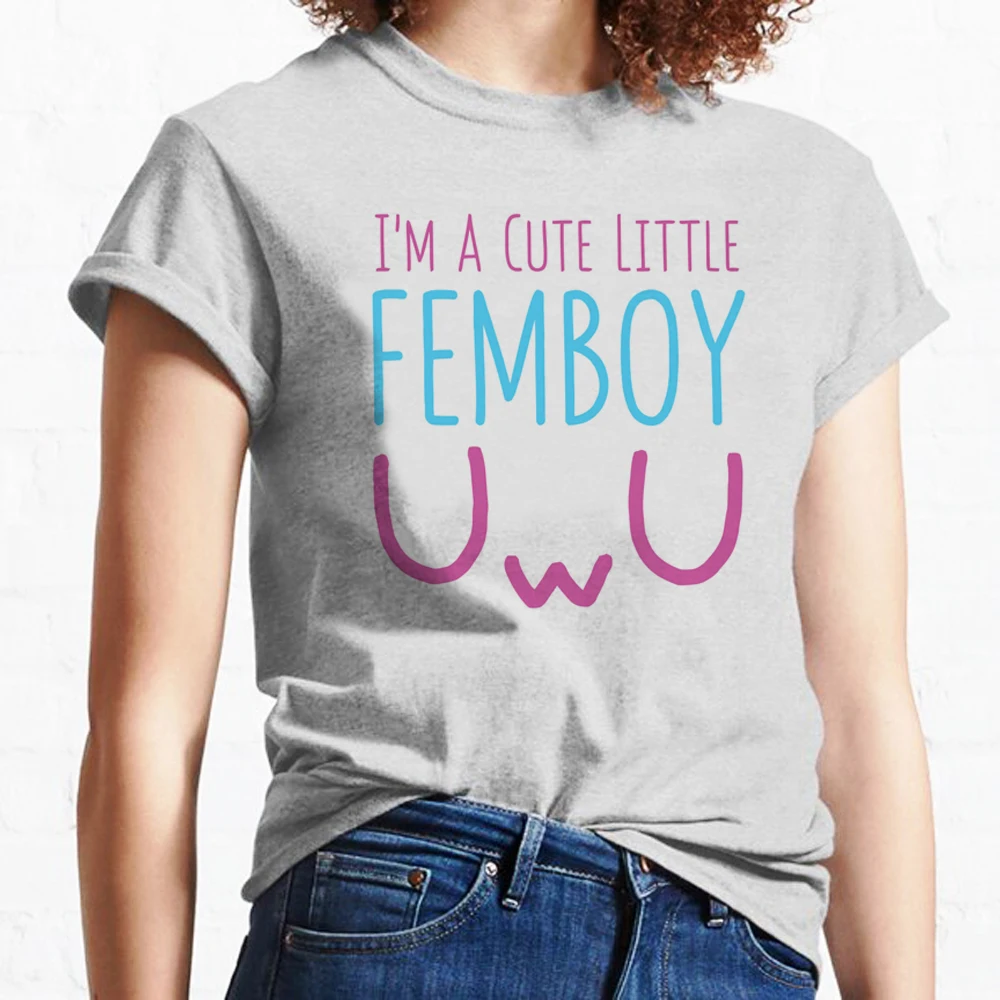 Femboy t-shirts women graphic comic harajuku Tee girl graphic funny 2000s clothing