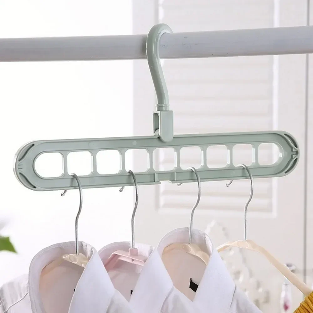 9-hole Clothes hanger organizer Space Saving Hanger multi-function folding hangers drying Racks Scarf clothes Storage