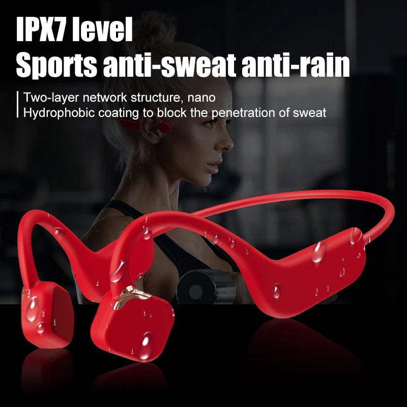 Bone Conduction Bluetooth Earphone Touch Control Sports Waterproof IPX7 Wireless Headset With Mic Noise Reduction Open Ear HIFI