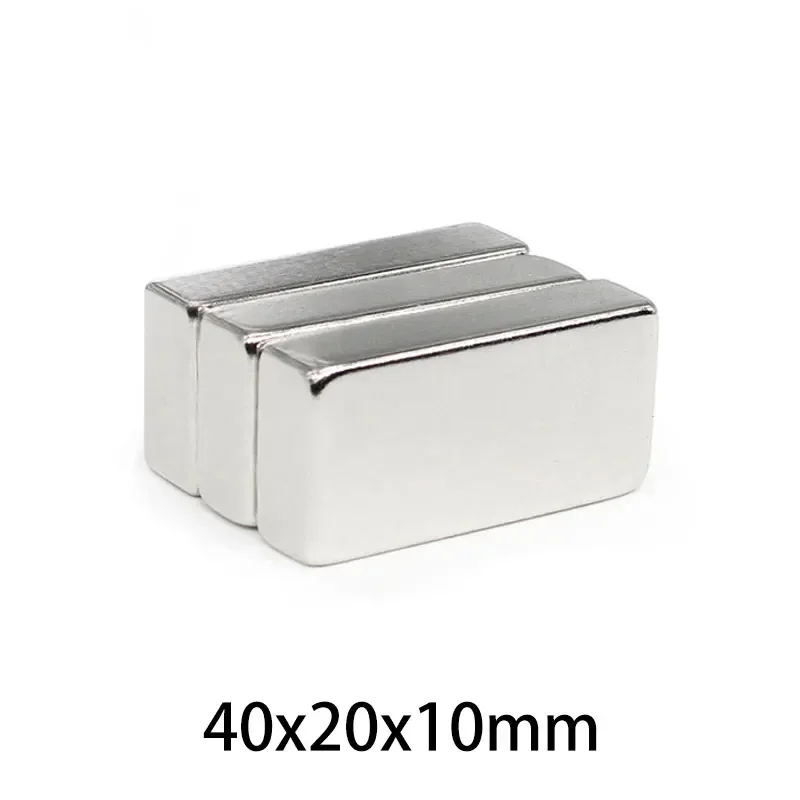 2PCS 40x20x10mm  Neodymium Magnet 40mm x 20mm x 10mm N35 NdFeB Block Super Powerful Strong Permanent Magnetic imanes