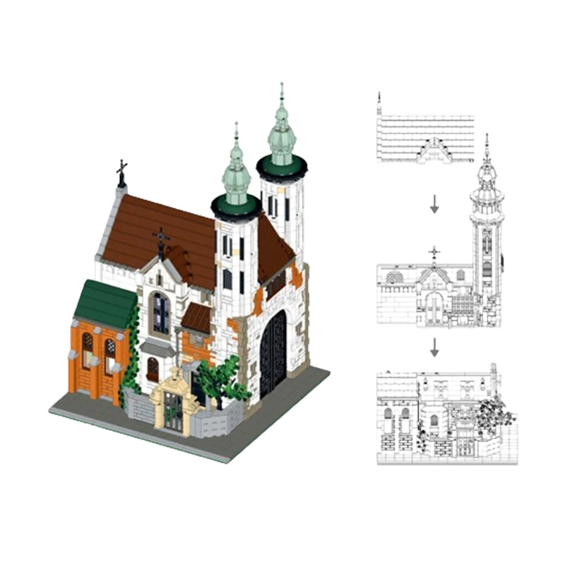 MOC-124447 Assembled Building Block House Series para Crianças, Pequenas Partículas, Modelo DIY, Puzzle Toys, Spot