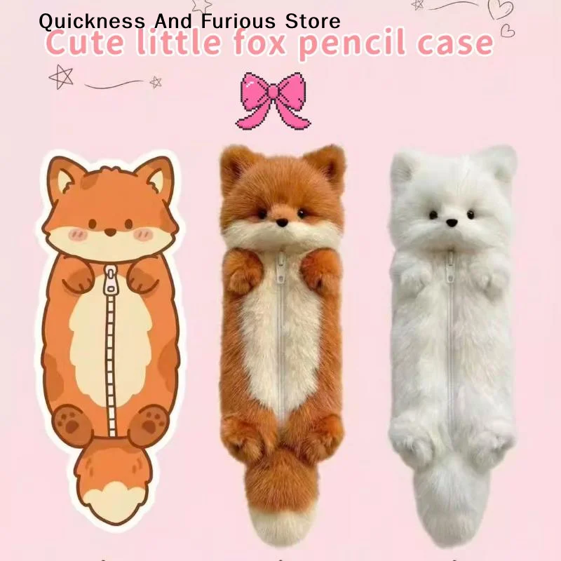 【TO】Pochette à crayons en peluche avec animaux de dessin animé amusants, étui à stylos personnalisé mignon pour étudiants, sac de rangement et organisateur de papeterie Kawaii