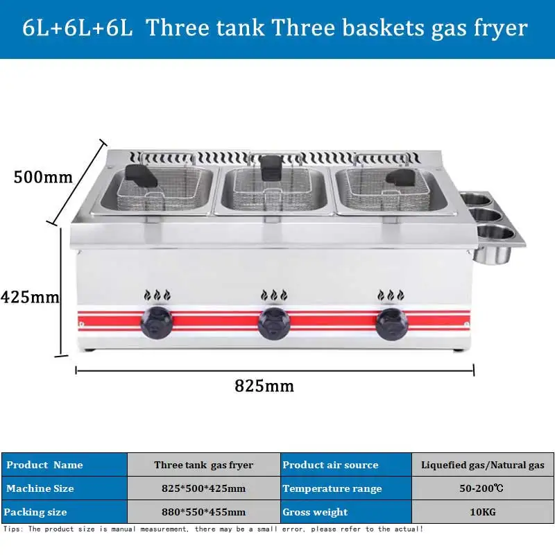 Commercial Kitchen Catering Equipment New One-Tank Multi-Purpose Gas Deep Fryer for Chicken & Potato Restaurant & Catering Fryer
