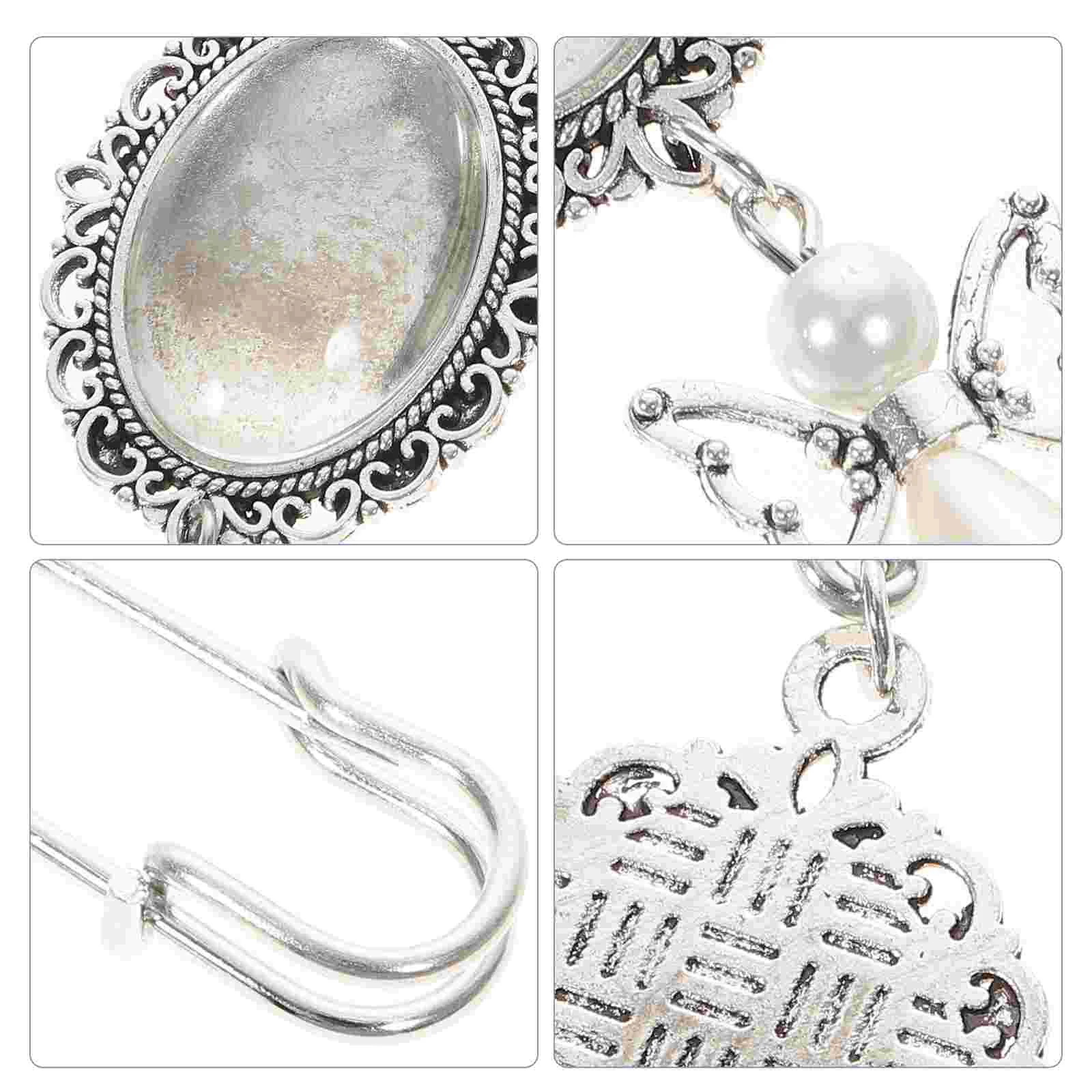 2 Pcs Photo Wedding Pin Frame Bride Locket Aluminum Alloy Garters Bouquet Charms