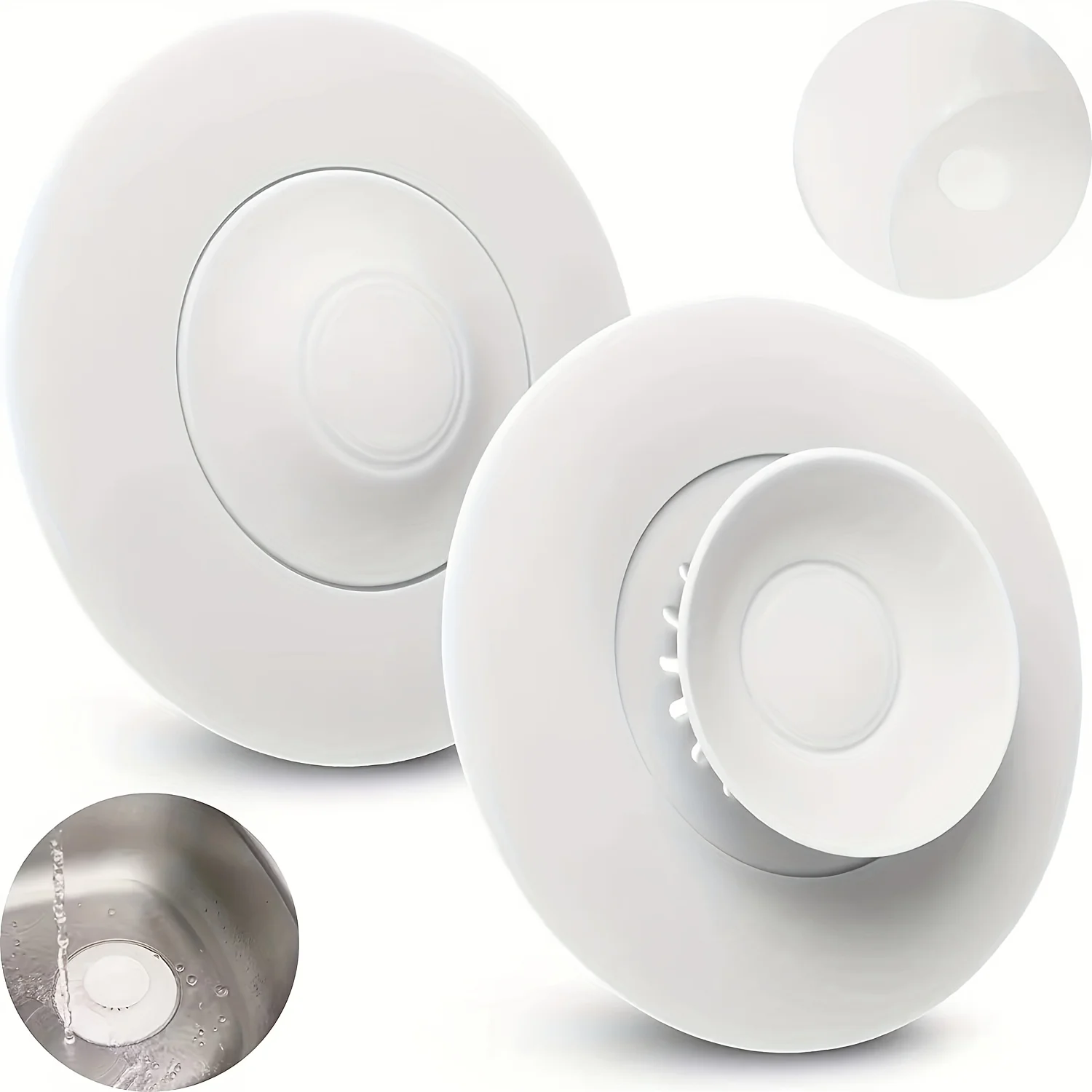 1pc Silicone Push-Type Drain Filter Plug, Odor Proof & Hair Catcher Design, Practical Sink Accessory Suitable for Bathroom