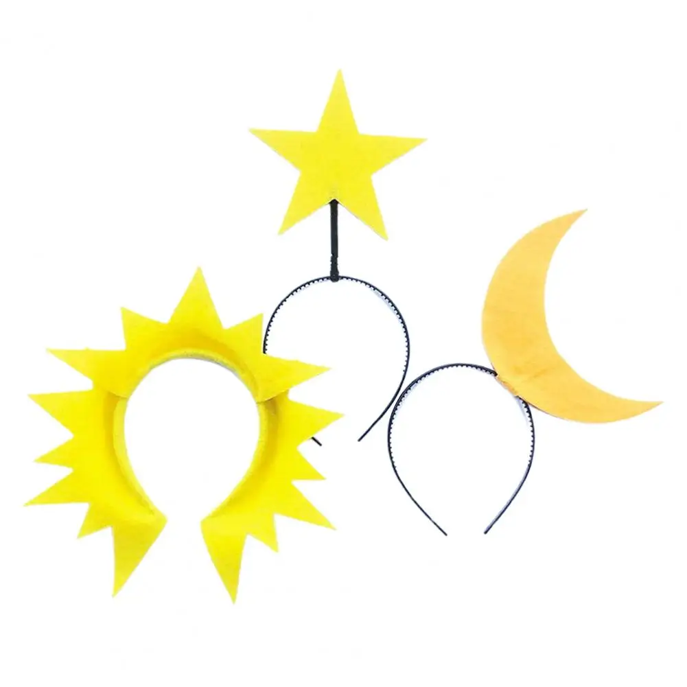 

Star Moon Sun Headband，Women Girls Kids Hairpiece，Fabric Tiara Halloween Stage Weddings Cosplay Halloween Headgear