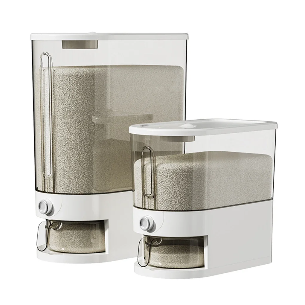 

10KG Rice Storage Container Dry Food Dispenser Automatic Sealed Rice Bucket with Lid and Cups Moisture-Proof Grain Cereal Box