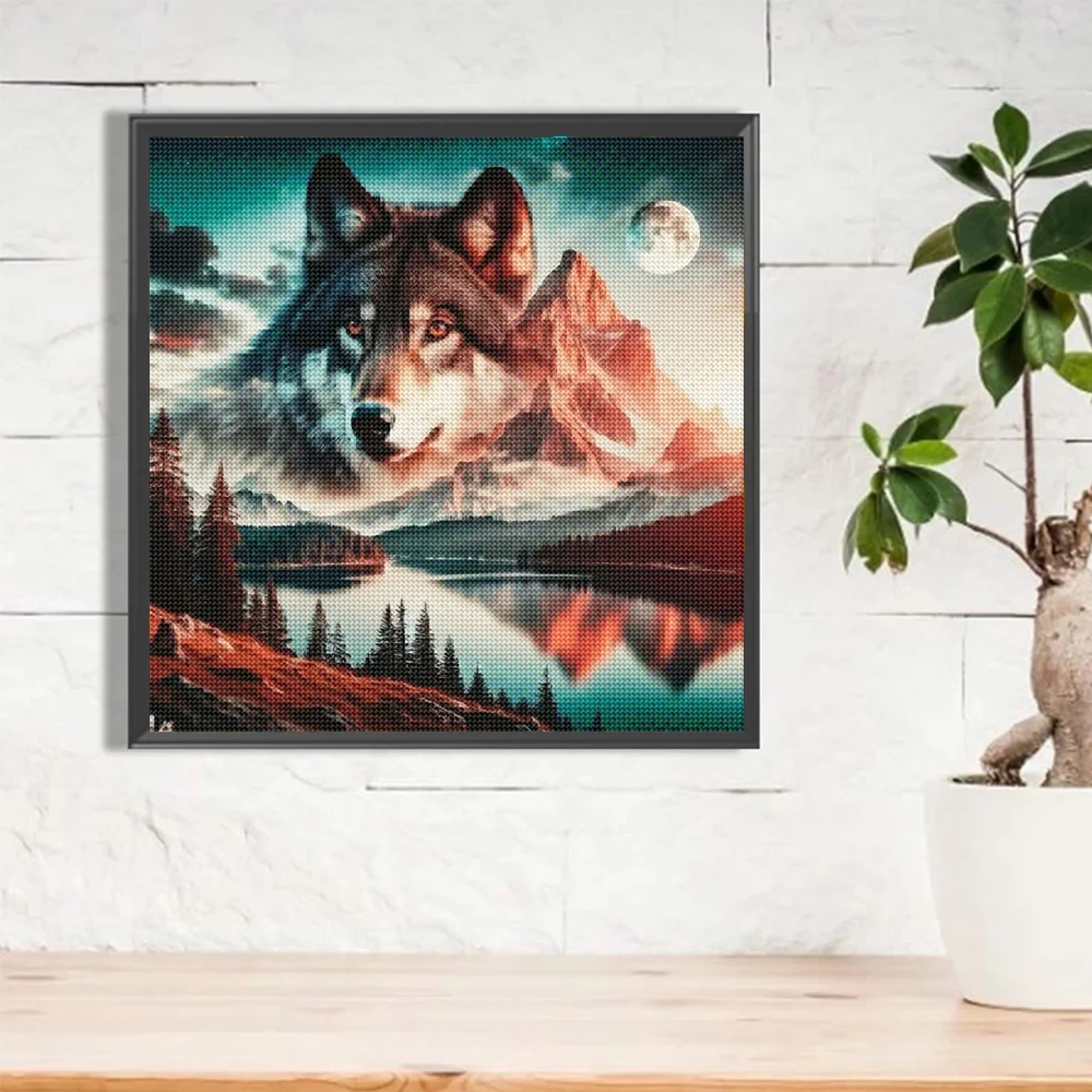 Full Square/Round 5D Diy Diamond Painting Animal Embroidery Picture Rhinestones Mountain Wolf Landscape Mosaic Cross Stitch