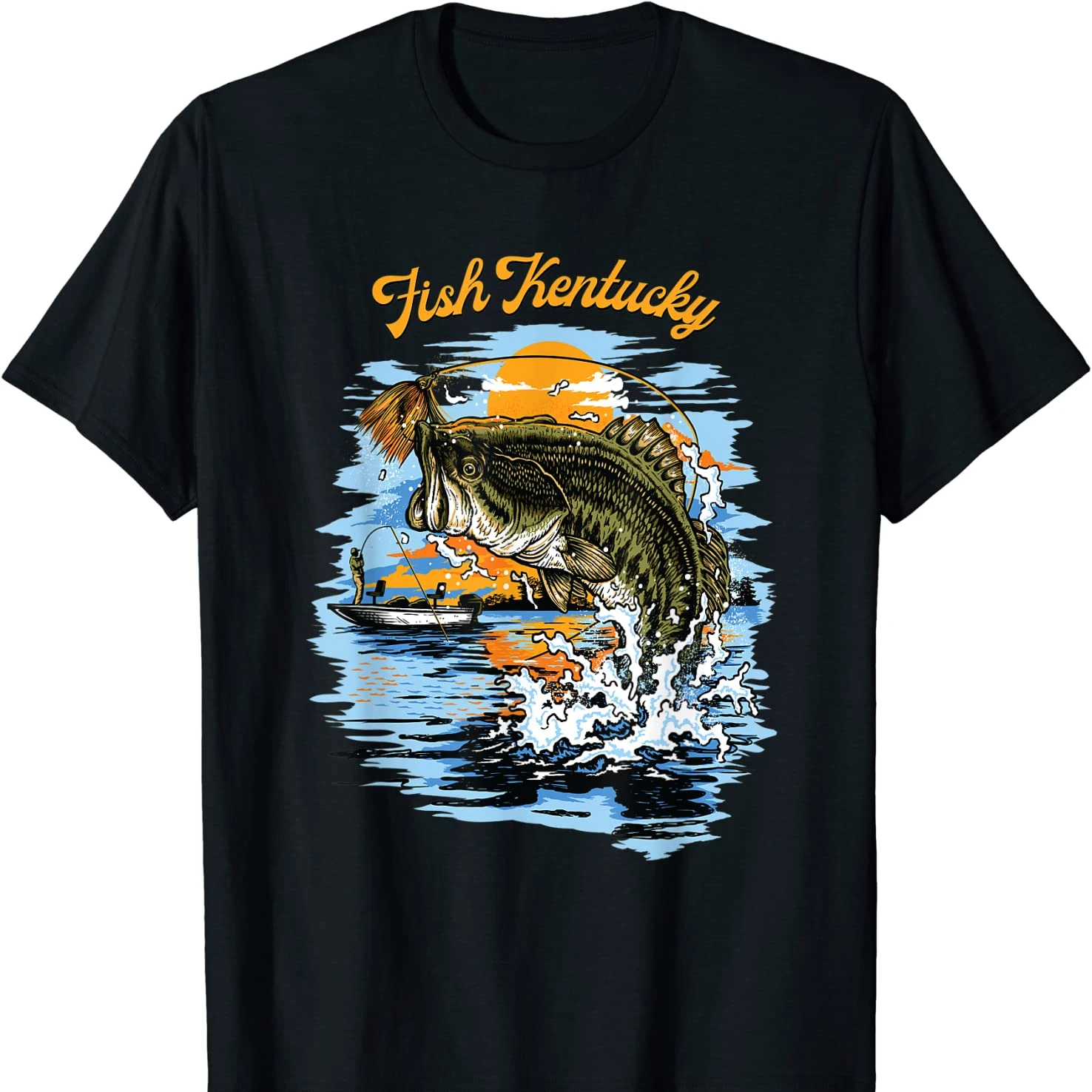 

Fishing Largemouth Bass Fisherman Angler Gift T Shirt. New 100% Cotton Short Sleeve O-Neck T-shirt Casual Clothing Mens Top