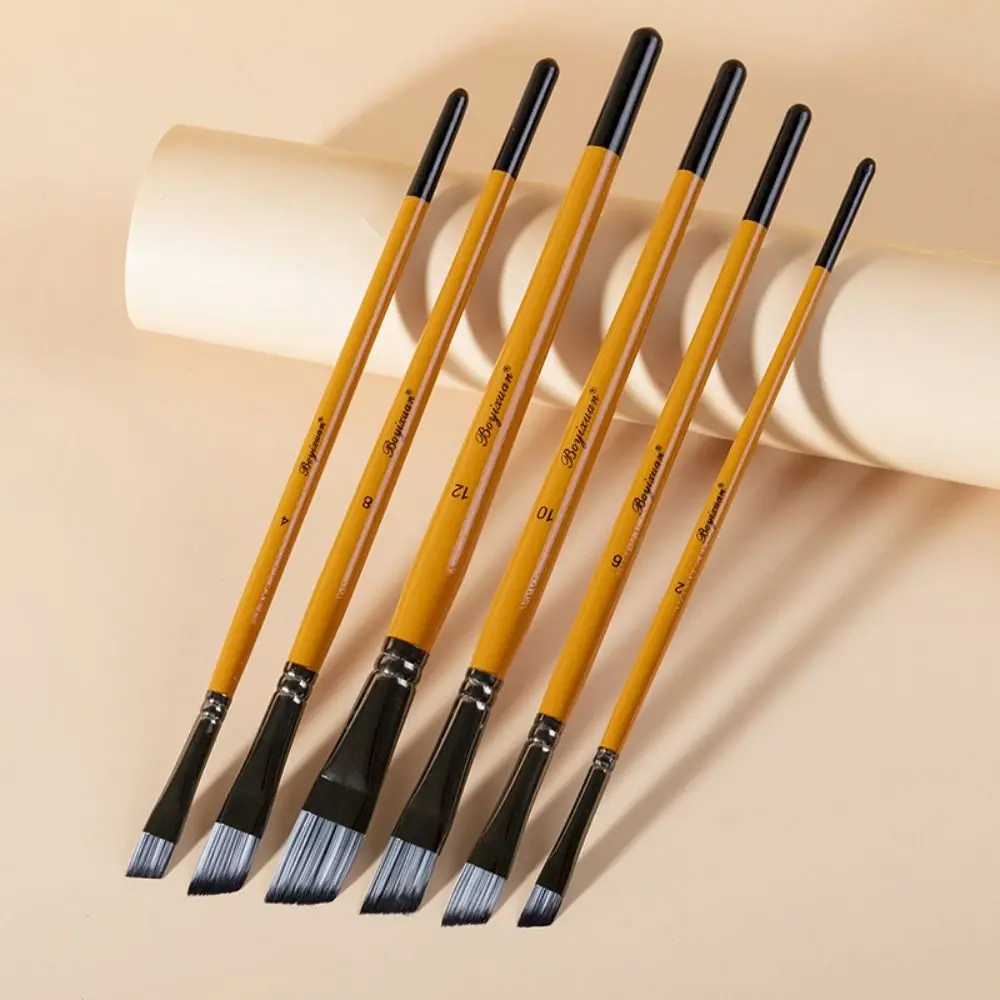 

Synthetic Nylon Hair Painting Brushes Kits Round Head Spike Head Acrylic Oil Brushes Wooden Handle Stationery Art Supplies