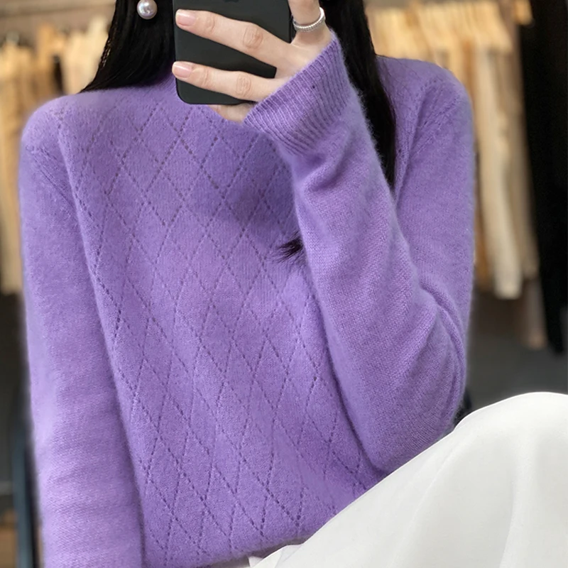 

Cashmere Sweater Women Knitted Sweaters 100% Pure Merino Wool O-Neck Long-Sleeve Pullover 2023 Winter Autumn Jumper Top Clothing