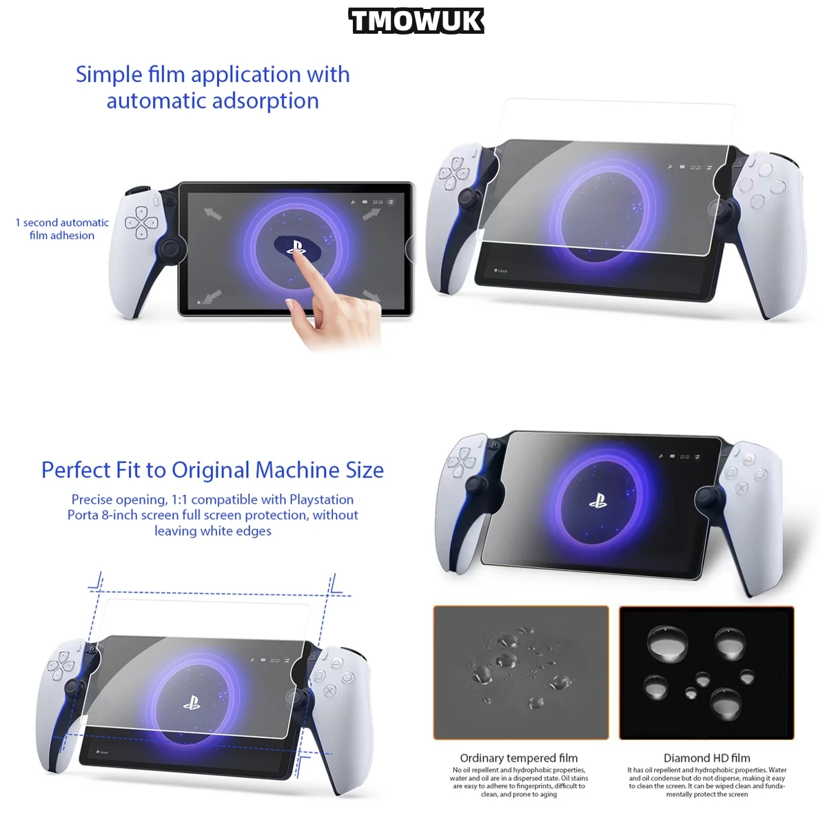 

Rounded Corners Tempered Glass For Sony PlayStation Portal 5 PS5 - Comfortable Grip