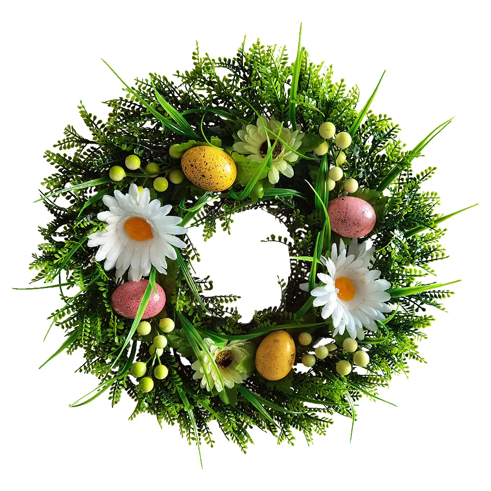 

Easter Egg Wreath Creative Festival Hanging Decor Door Window Pendant Realistic Exquisite Details Holiday Scene Ornament