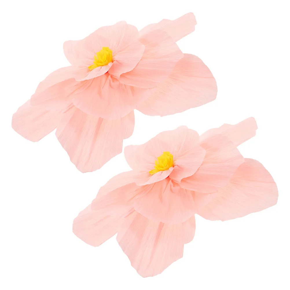 

2pcs 3D Paper Flowers Folded Wall Bedroom Decor Peel Peel And Stick Wall Decals Stick Floral Stickers RV Home Decor