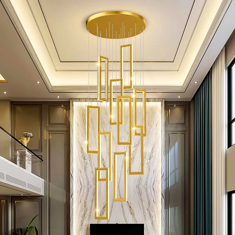 Modern home decoration crystal chandelier, stair Pendant lamp, living room Pendant lights, interior lighting