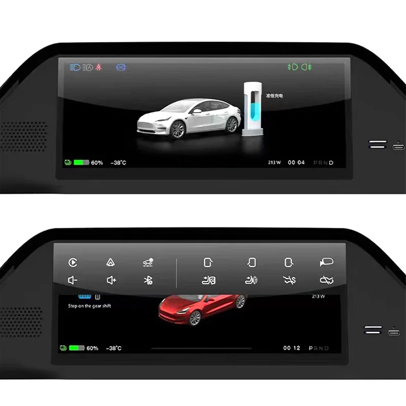 SATONIC-Pantalla de salpicadero de 8,9 pulgadas para Tesla, Modelo 3 Y Highland 3, compatible con Carplay inalámbrico, Android, botones rápidos