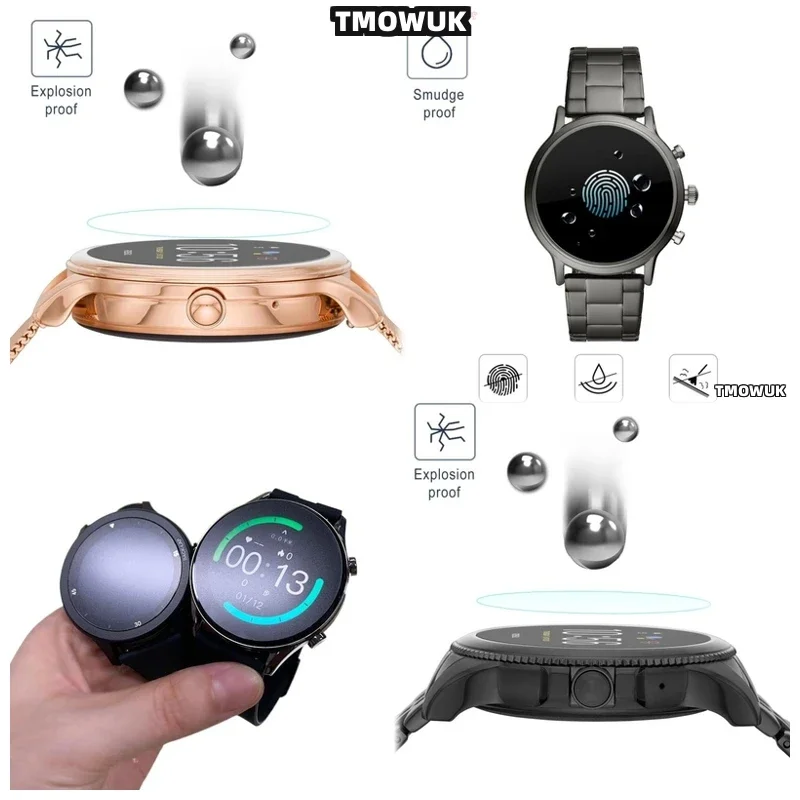 For FOSSIL Gen 5 5E 6 42MM 44MM Custom Cut Film, Snug Fit Around The Watch Face