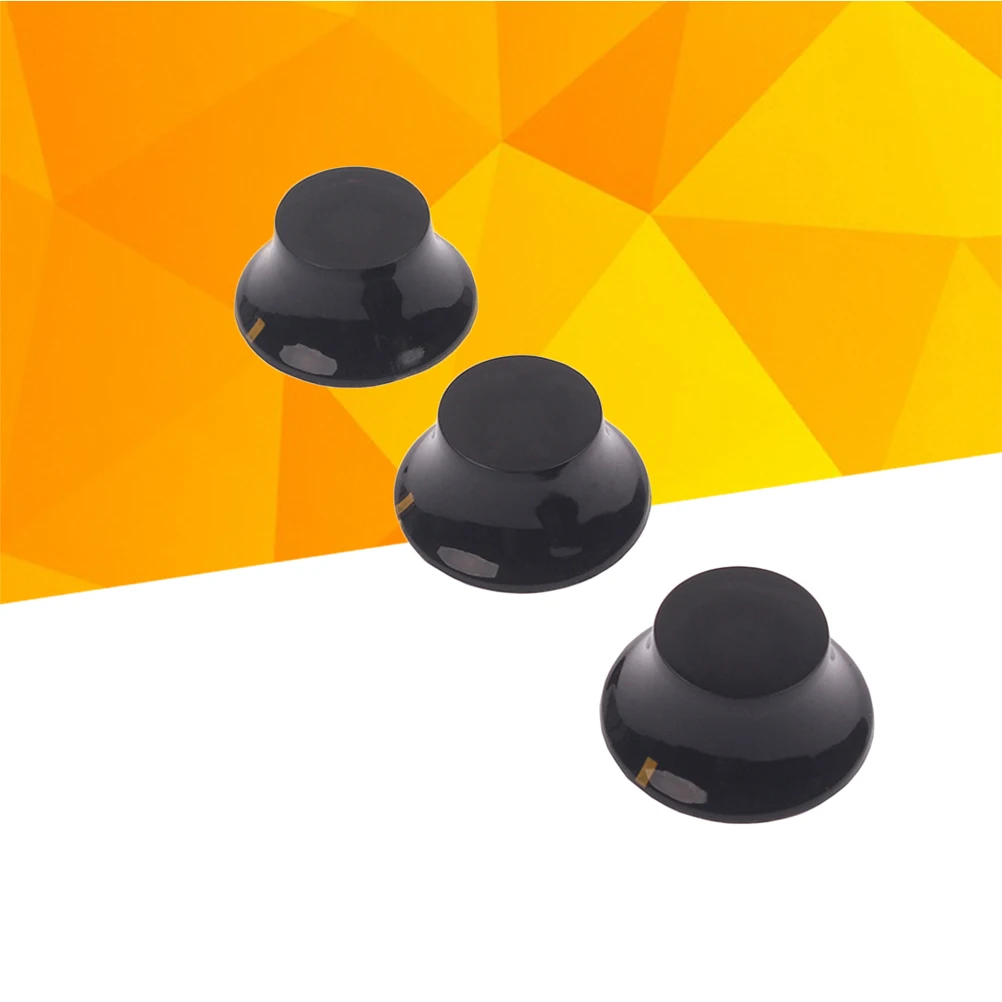 

3 pcs Volume Tone Control Black Knob Replacement For Electric Parts Durable Vintage Premium Plastic Bass Knob Easy