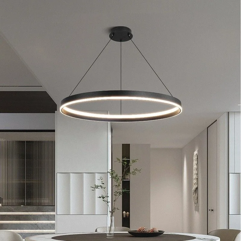 Modern Minimalism Round Ring Led Chandeliers Lighting Living Room Office Lustre Pendant Lights Home Decor Bedroom Hanging Lamps
