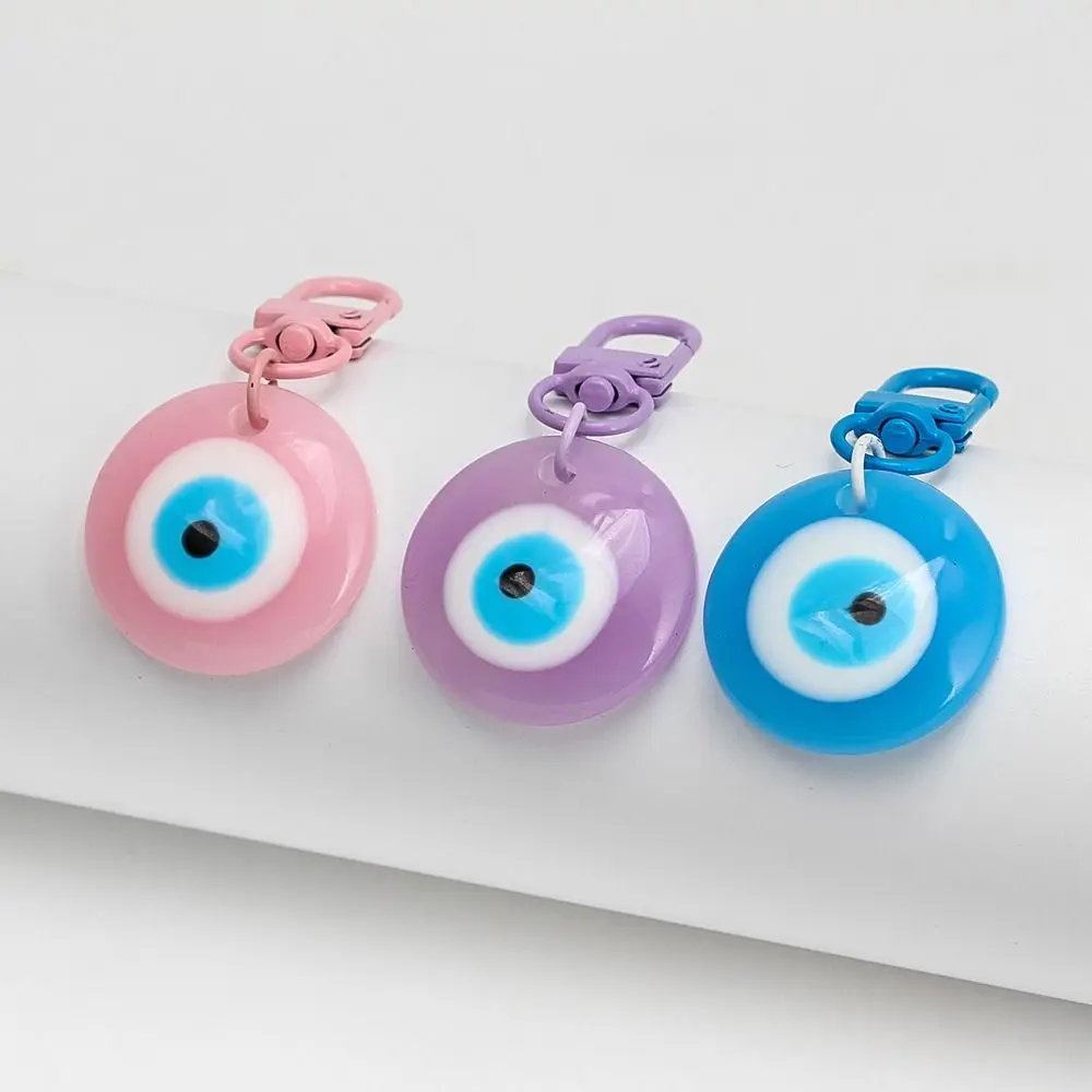 Dripping Oil Demon Eye Key Chain Mini Resin Korean Style Turkish Blue Eye Pendant Backpack Charms Key Ring Ornaments Gift