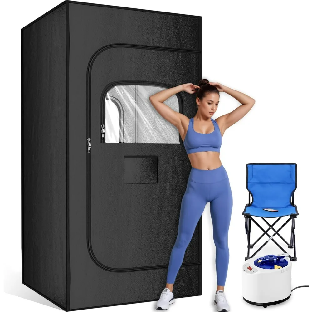 Sauna Box for Home, Personal Steam Nurecover Saunas Heater At Home Use, 𝟑𝐋 𝟏𝟐𝟎𝟎𝐖 Steamer, Indoor Foldable Sauna Tent