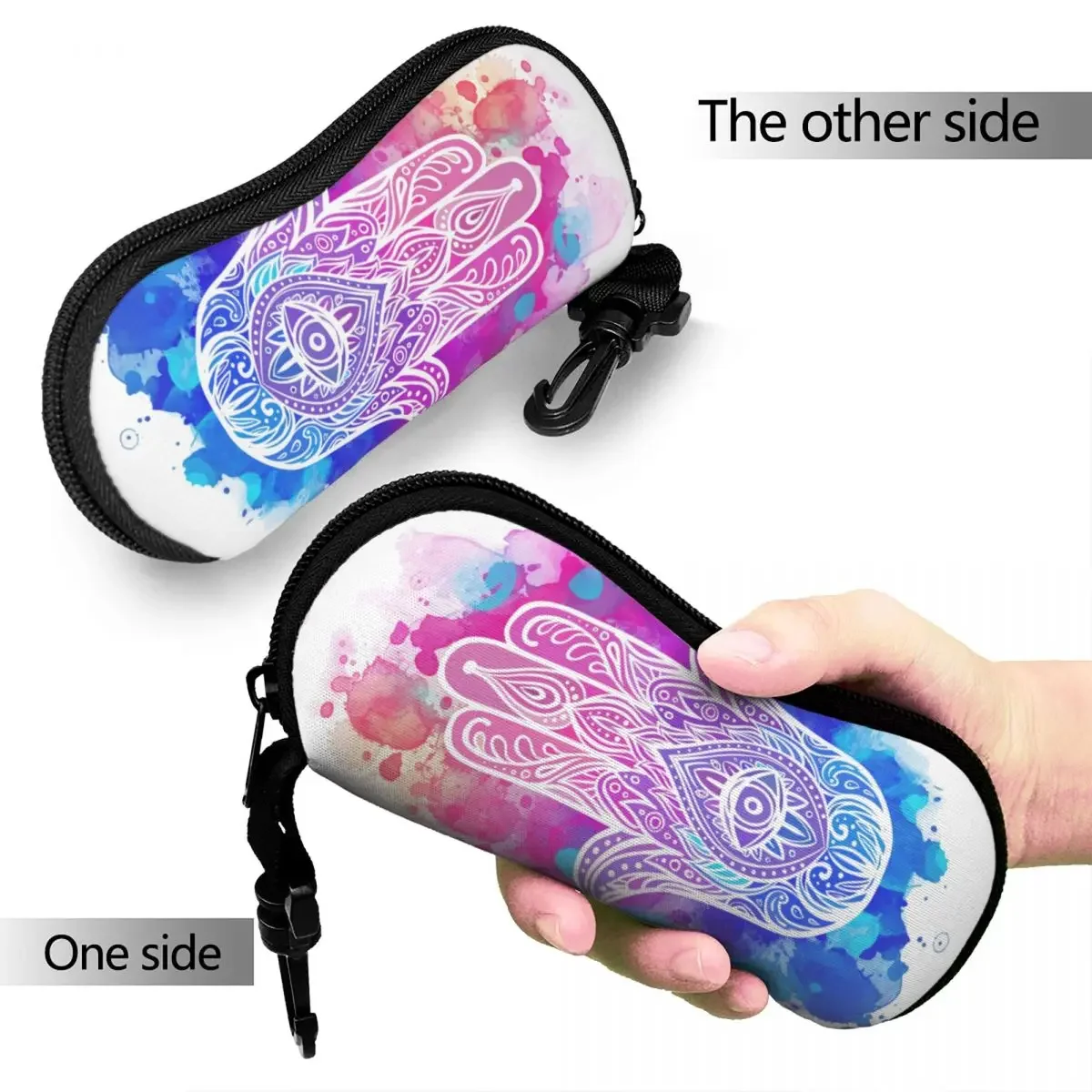 Hasma Hand Of Fatima Glasses Case Travel Boho Mandala Amulet Sunglasses Box Ins Eyewear Container