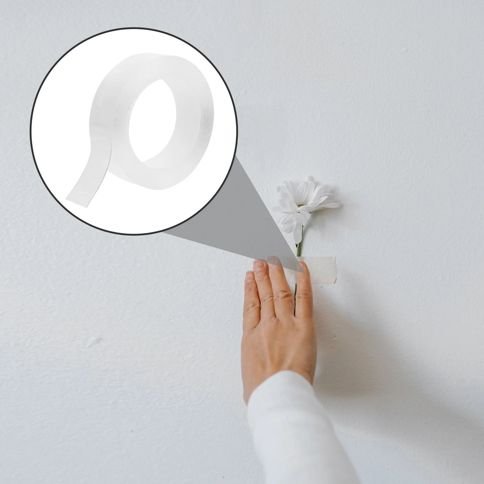 ملصق تثبيت شفاف بشريط نانو أكريليك مزدوج الجوانب، لاصق قوي وقابل للغسل وقابل لإعادة الاستخدام ولا يترك أثرًا ومتعدد الأغراض