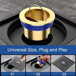All-copper Floor Drain Core Floor Shower Drain Stopper Insectproof Anti-odor Deodorization Toilet Kitchen Bathroom Toilet Sewer